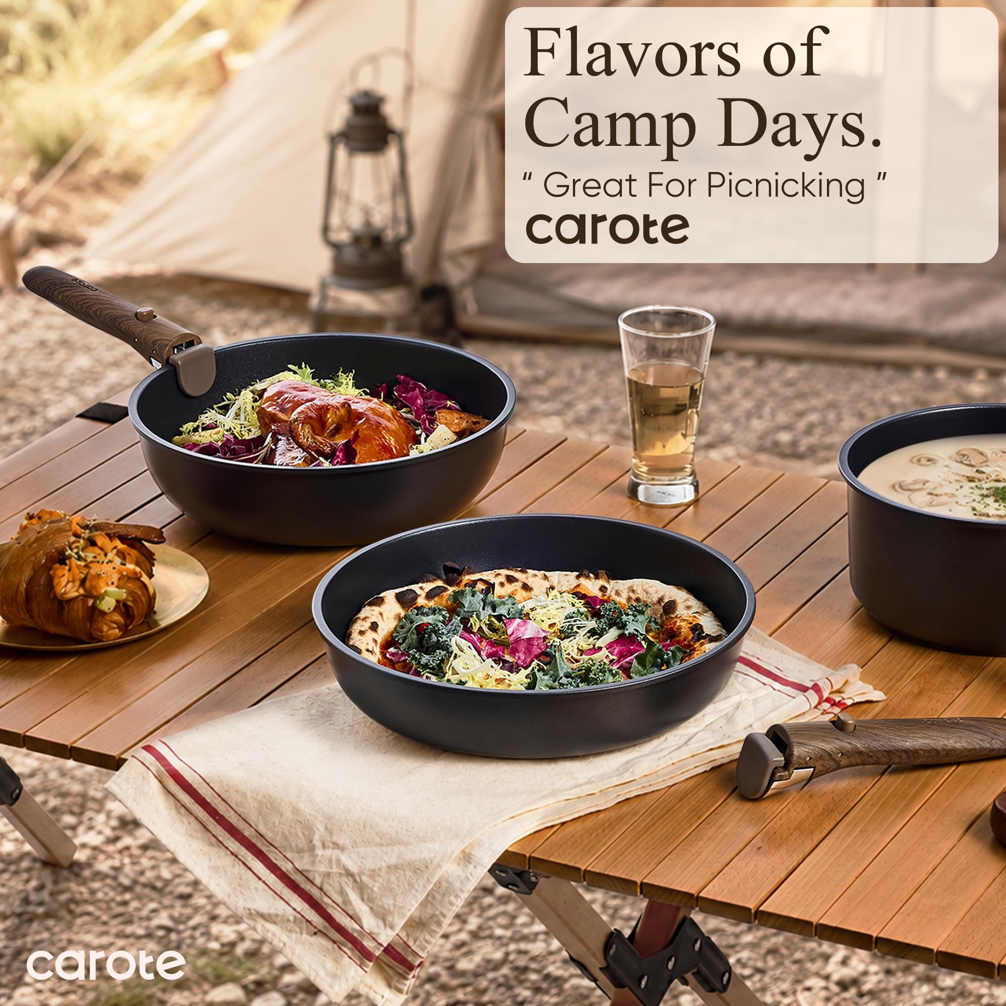CAROTE 19-Piece Nonstick Pots and Pans Set, Detachable Handle