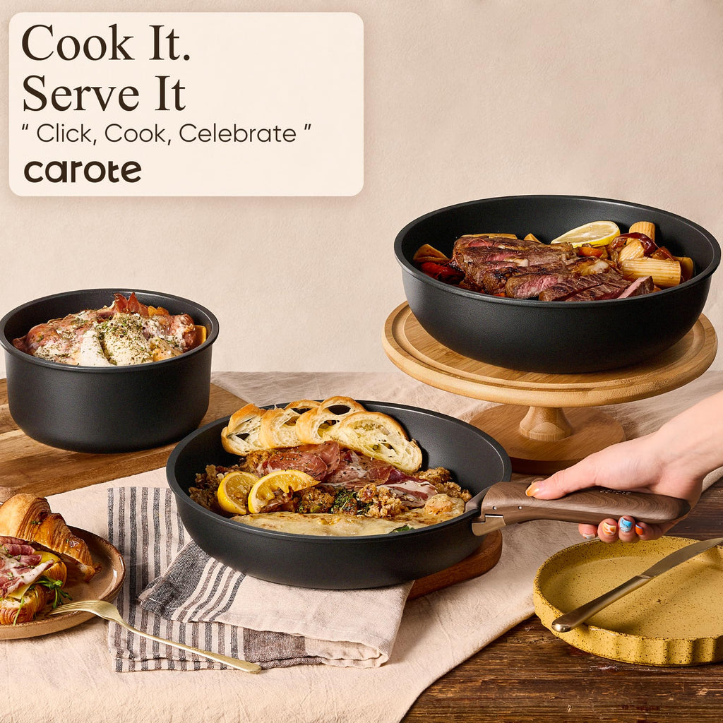 CAROTE 19-Piece Nonstick Pots and Pans Set, Detachable Handle